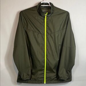 Nike Golf Men's Olive Windbreaker with Neon Accents